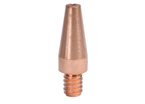 Copper Plus 0.6mm (0.025 inch) conical contact tip, 350A capacity, threaded base, pack of 10 components