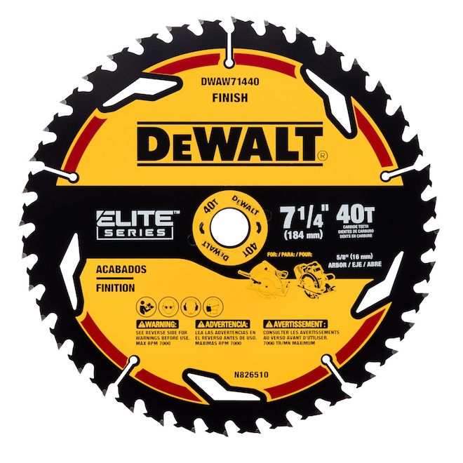 LAME 7-1/4 40 DENTS FINITION ELITE DEWALT DWAW71440