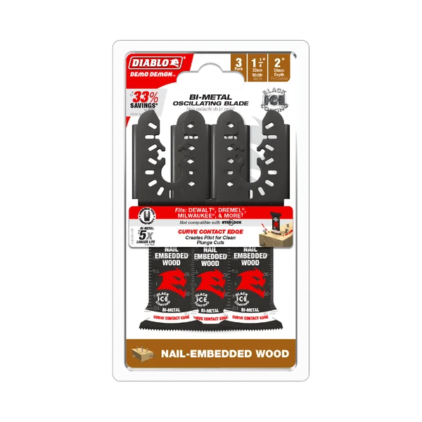 1-1/4 LAME OSCILLANTE BI-METAL POUR BOIS CLOUTÉ (3PQT) DOU125BW3