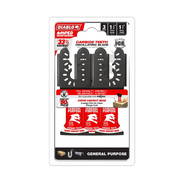 1-1/4 LAME OSCILLANTE A DENTS CARBURES POUR GENERAL (3PQT) DOU125CGP3