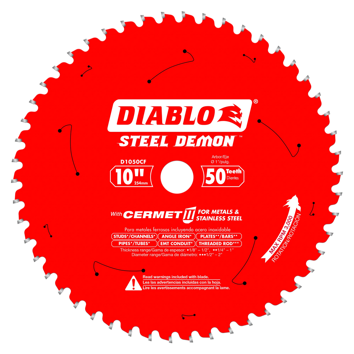 10" DIABLO METAL 50D SAW BLADE (D1050CF)