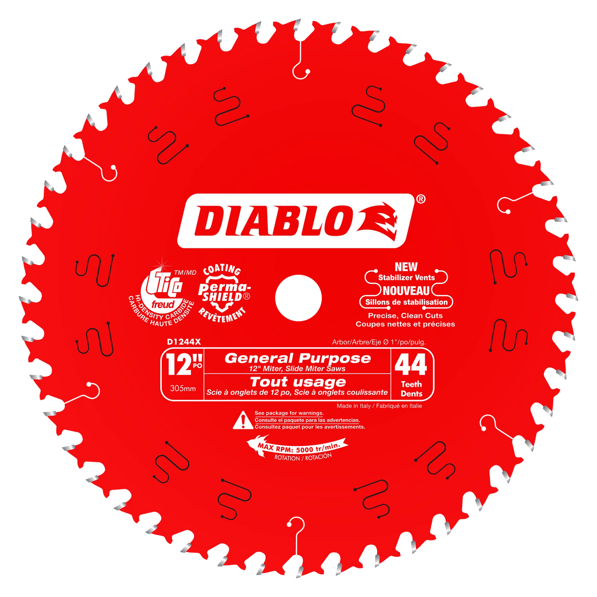 LAME DE SCIE 12" DIABLO GÉNÉRAL BLADE 44D (D1244X)