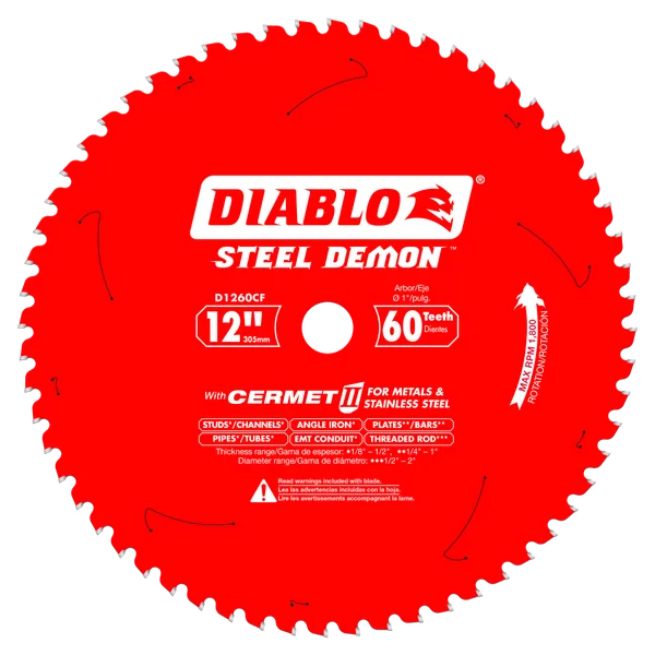 12" DIABLO METAL 60D SAW BLADE