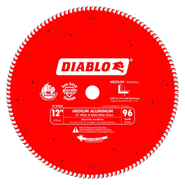 12" DIABLO ALUM. 96D SAW BLADE (D1296N)