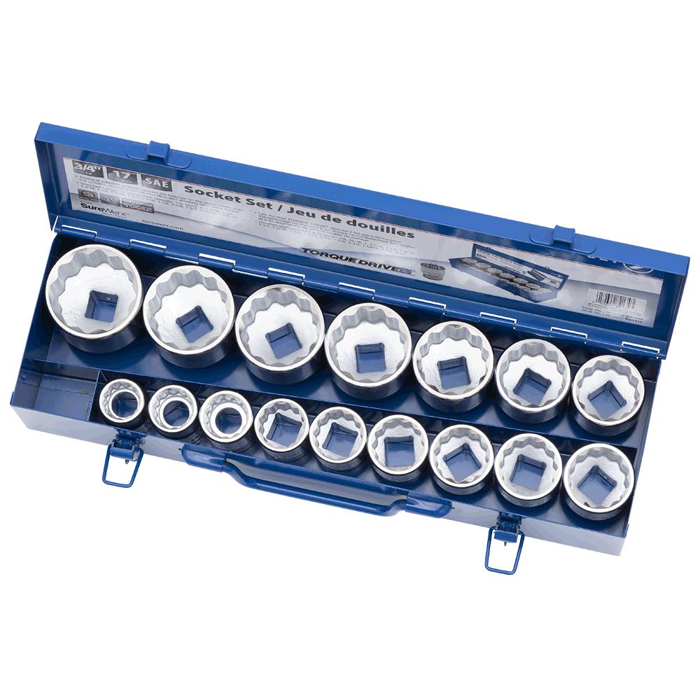 CHROME SOCKET SET 3/4DR. 12 PIECES