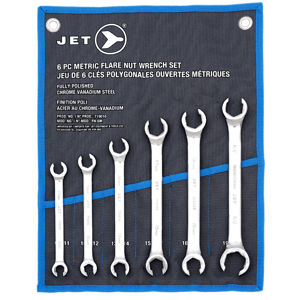 SET OF 6 METRIC OPEN BOX WRENCHES