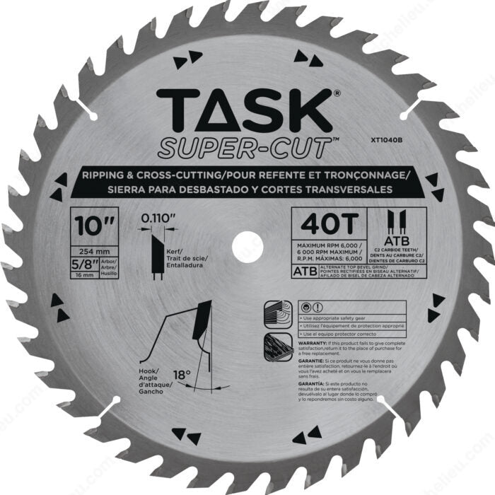 10'' ROUND SAW BLADE TASK 40D