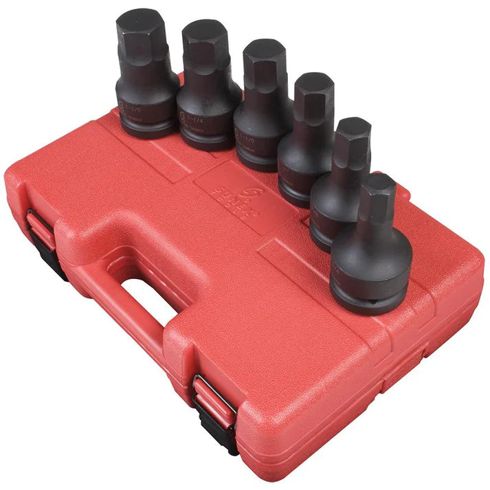 HEX SOCKET SET 1" DR. SAE 6PCS
