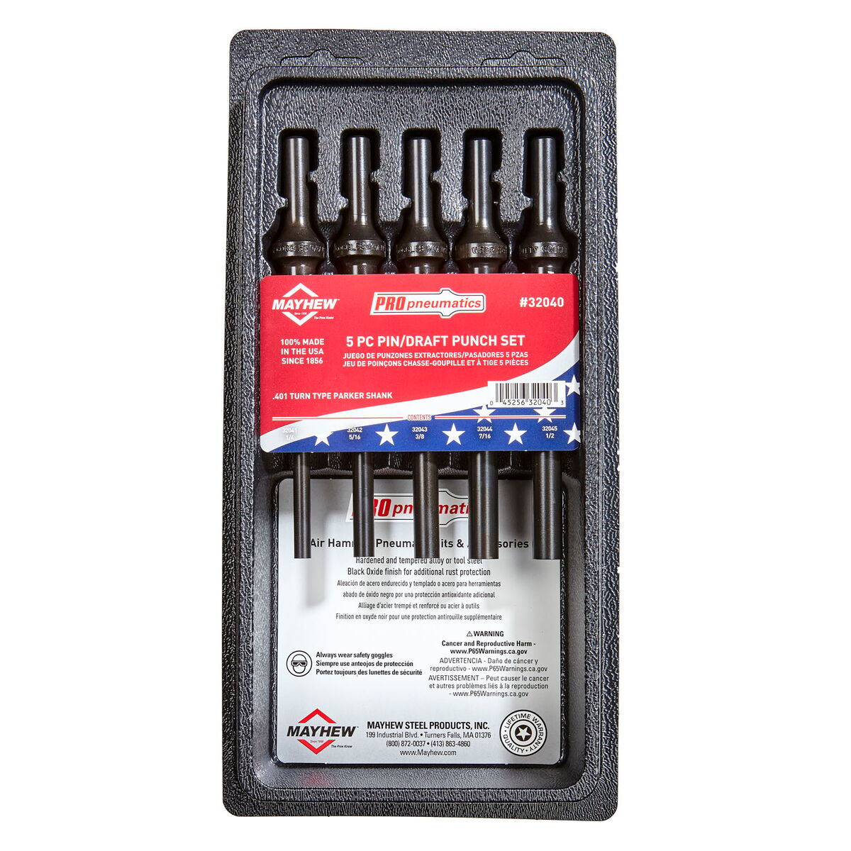 JEU DE POINCONS CHASSE GOUPILLES 5 PCS MAYHEW 62040