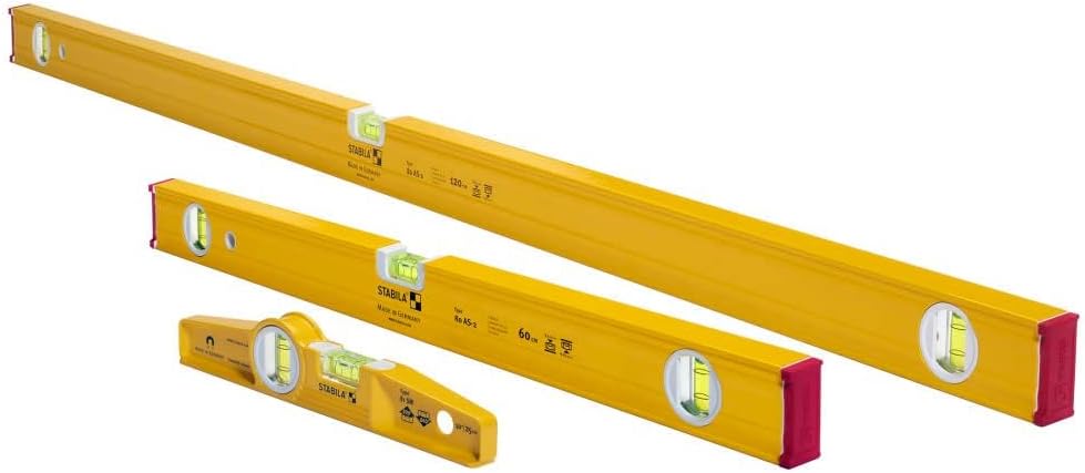 SET OF 3 STABILA LEVELS 48'', 24'' AND TORPEDO