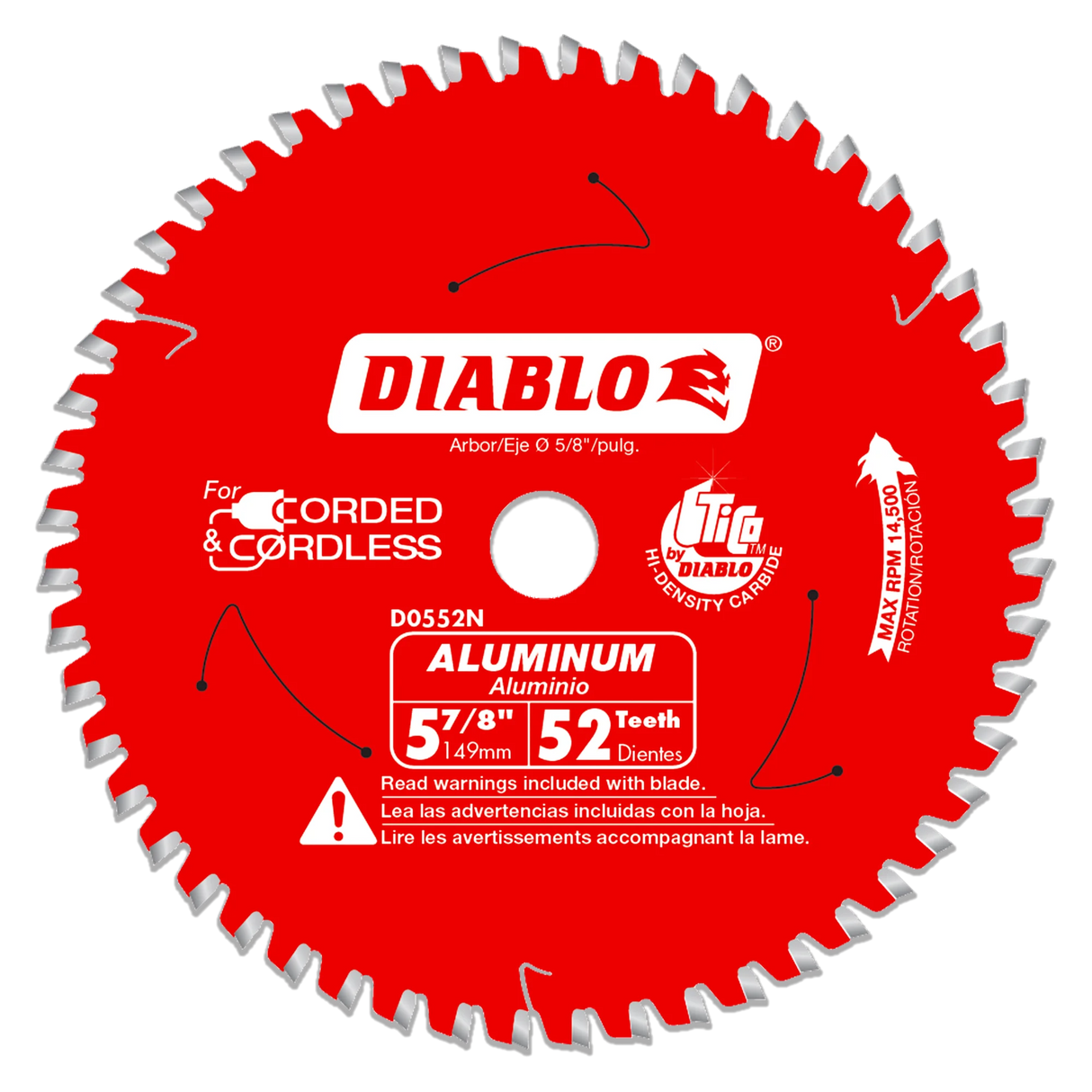 LAME DE SCIE 5-7/8" DIABLO ALU 52D