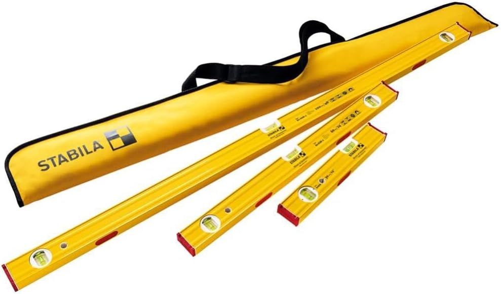 SET OF 3 STABILA MAGNETIC LEVELS 12'', 24'' & 48''