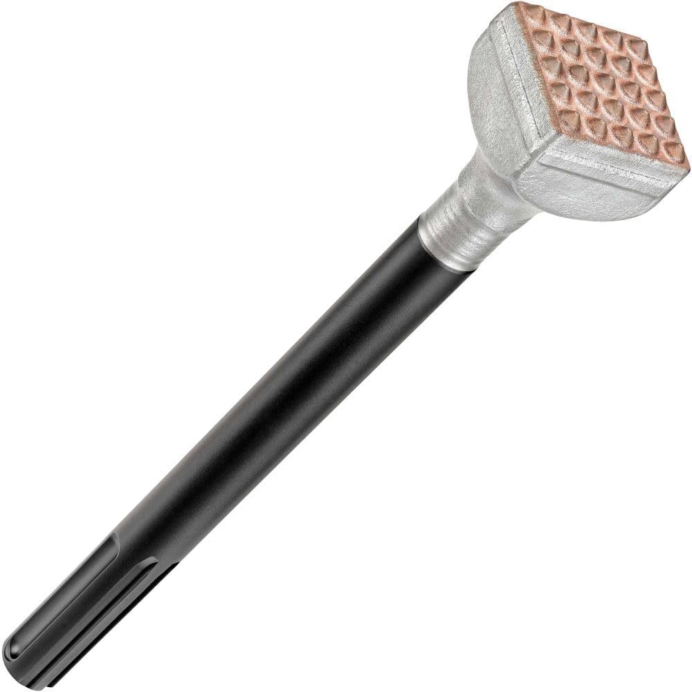 10-inch DEWALT SDS Max steel bush hammer with corrosion-resistant, wear-resistant head for high-impact surface texturing