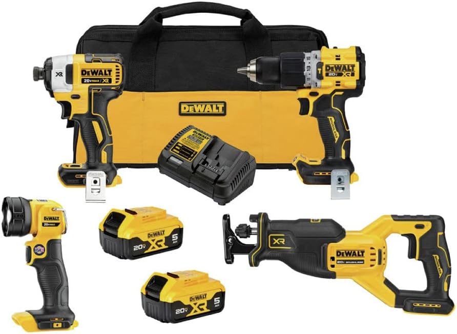 ENS. 4 OUTILS DEWALT 20V. (5AH) DCK449P2