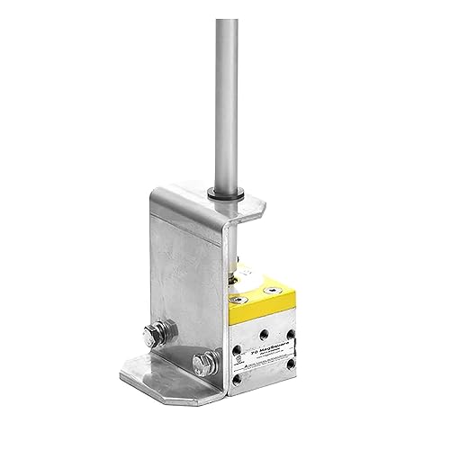 Compact extendable magnetic lifting system with stainless steel bracket and yellow magnetic switch control panel