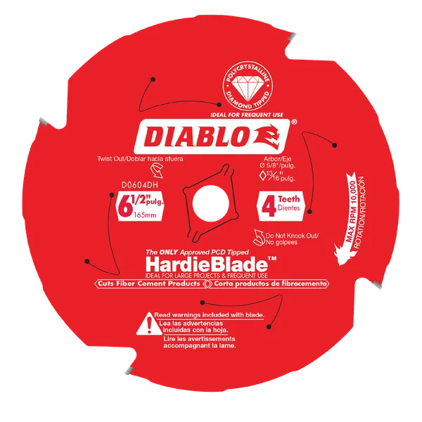 6-1/2" DIABLO FIBER CEMENT 4D SAW BLADE (D0604DH)