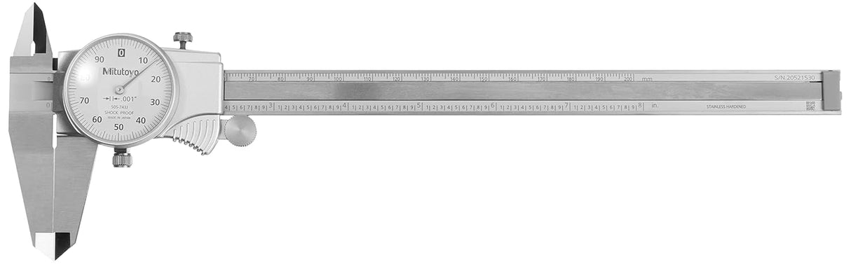 MITUTOYO 505-743 DIAL CALIPER 0.1" PER REV 0-8" RANGE