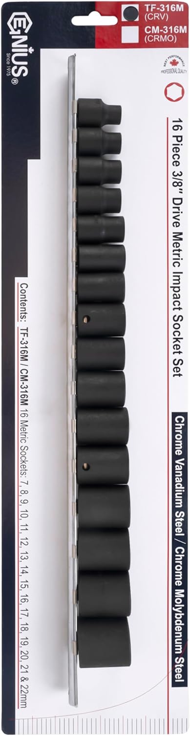 JEU DE DOUILLES IMPACT 3/8'' 16 PIECES GENIUS TF-316M