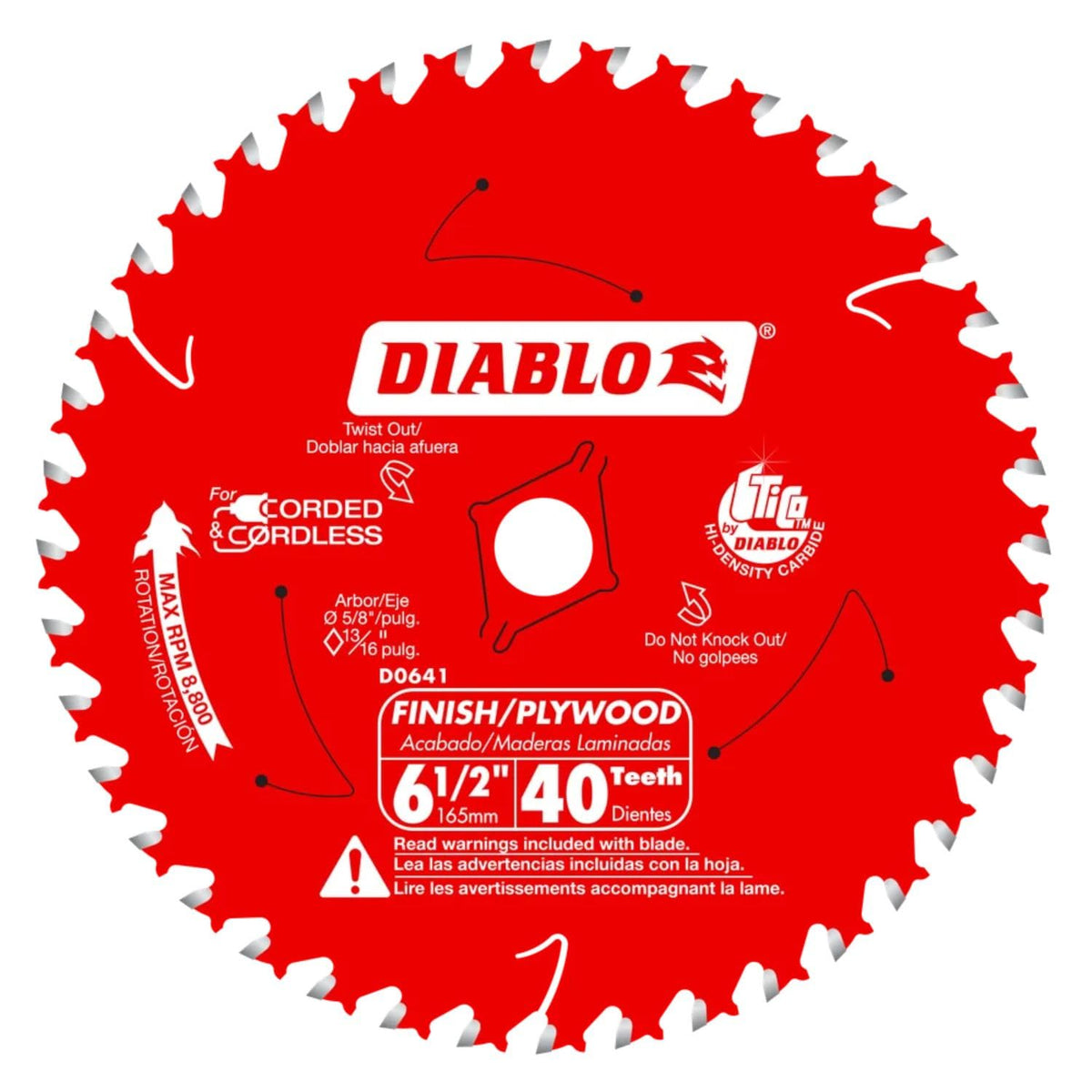 LAME DE SCIE 6-1/2'' DIABLO WOOD D0641X