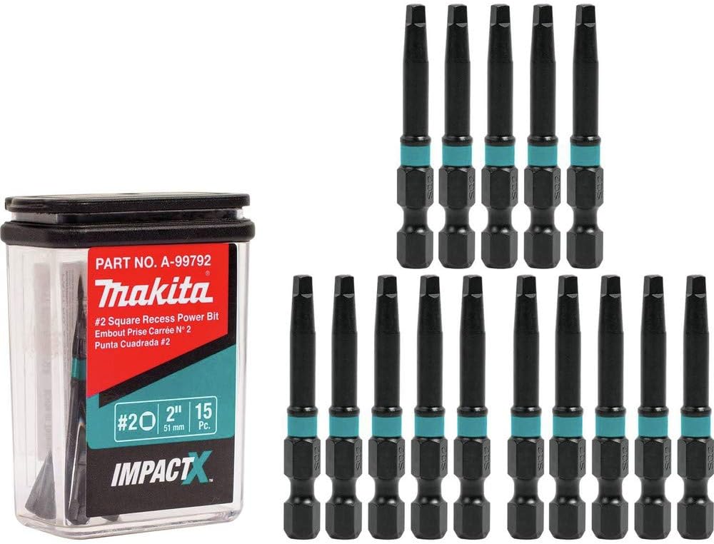 PAQUET DE 15 EMBOUTS #2 CARRÉ 2'' LONG IMPACT MAKITA A99792