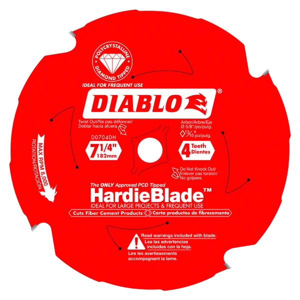 7-1/4" DIABLO FIBER CEMENT 4D SAW BLADE (D0704DH)