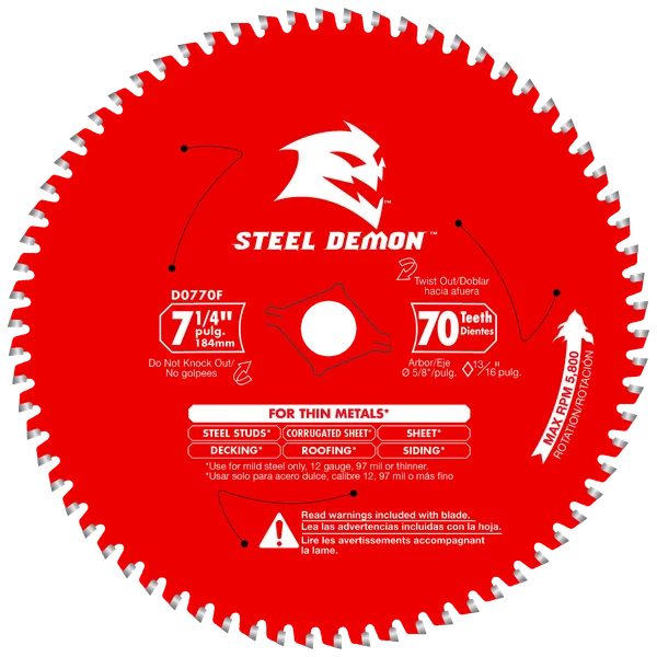 7-1/4 DIABLO METAL 70D SAW BLADE (D0770F)