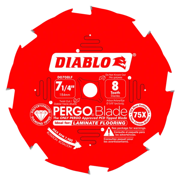 7-1/4" DIABLO FLOOR 8D SAW BLADE (D0708LF)