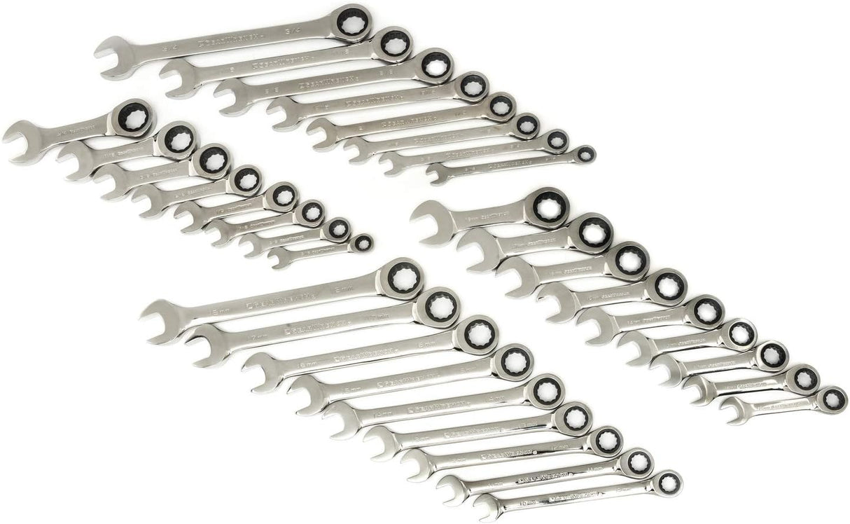 SAE/MET 34-Piece Ratchet Wrench Set