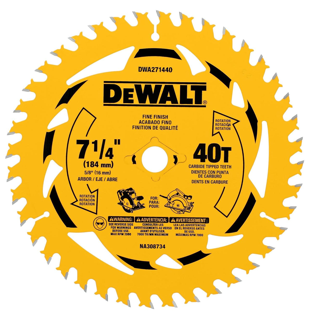 LAME DE SCIE 7-1/4 40 DENTS DEWALT DWA271440