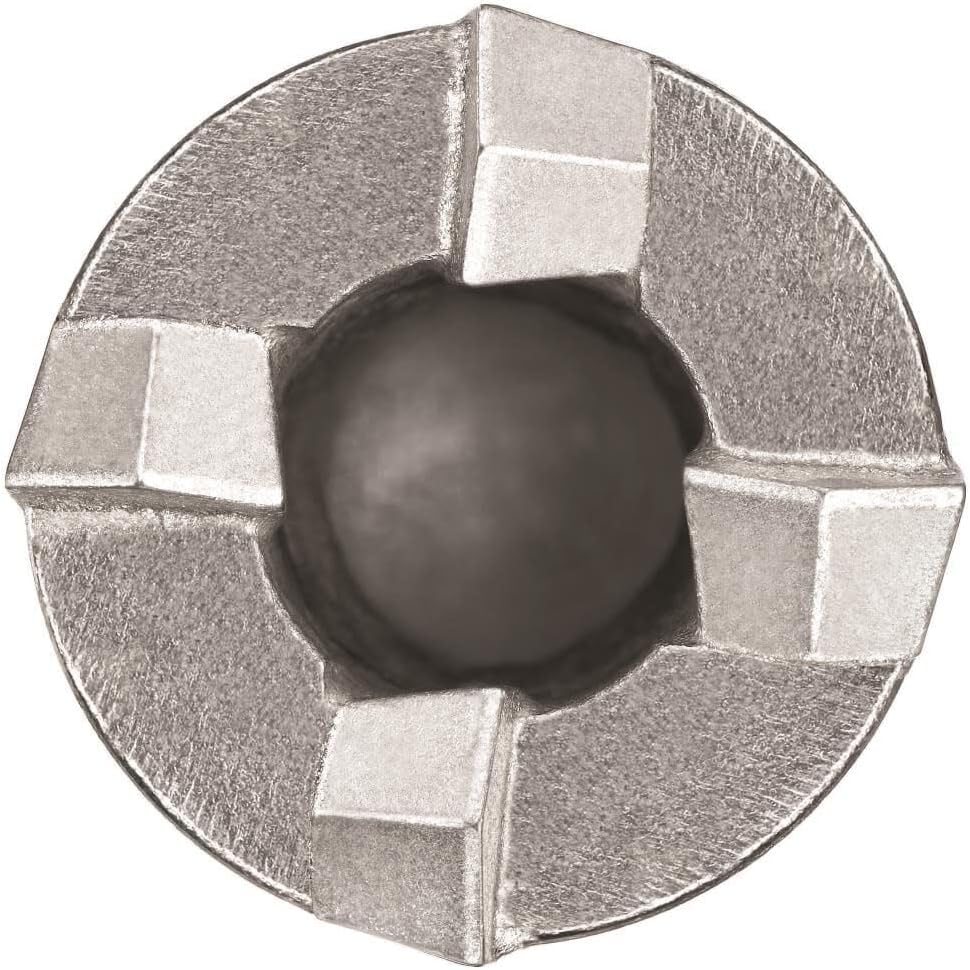 Close-up of SDS Plus 7/8 x 12 steel reinforcement cutter bit with carbide tip for concrete drilling and percussion mode