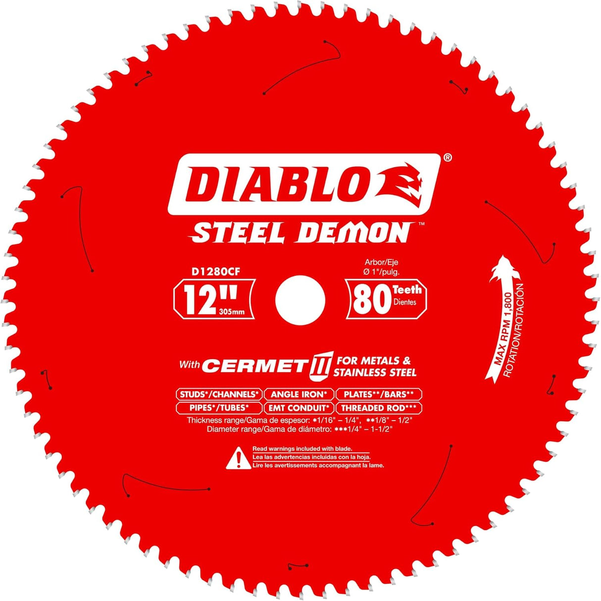 LAME DE SCIE RONDE 12'' 80D CERMET D1280CF