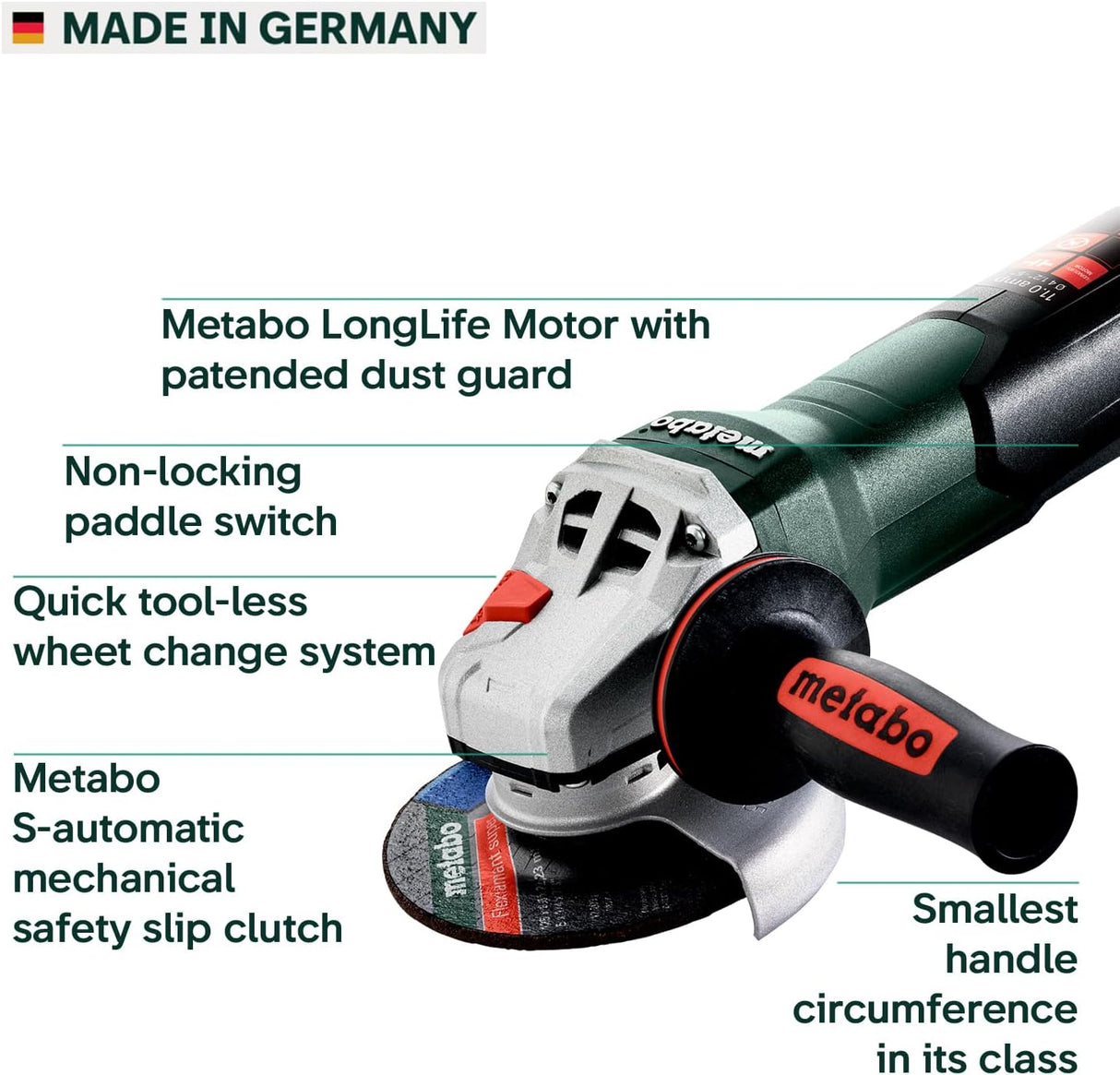 4-1/2-5'' METABO PADDLE SWITCH GRINDER