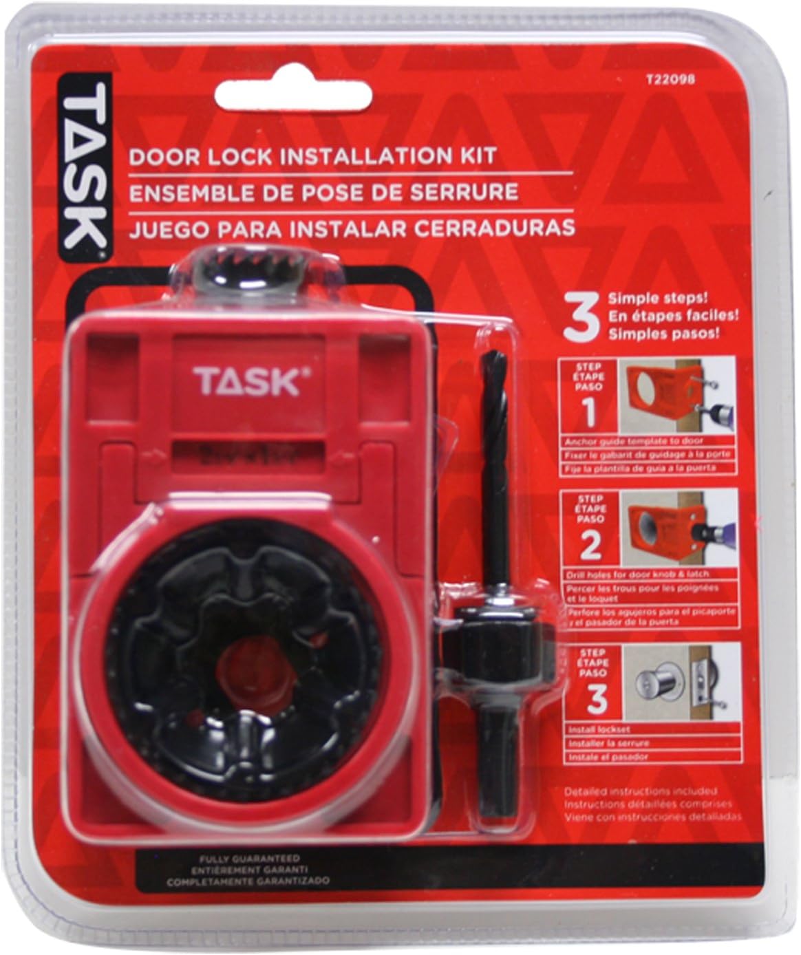 ENSEMBLE DE POSE DE SERRURE BI-MÉTALLIQUE TASK T22089