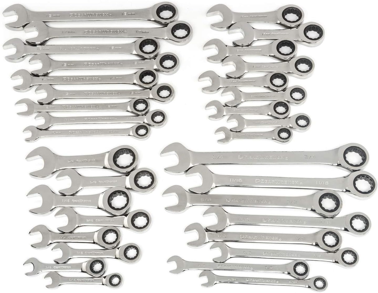 SAE/MET 34-Piece Ratchet Wrench Set