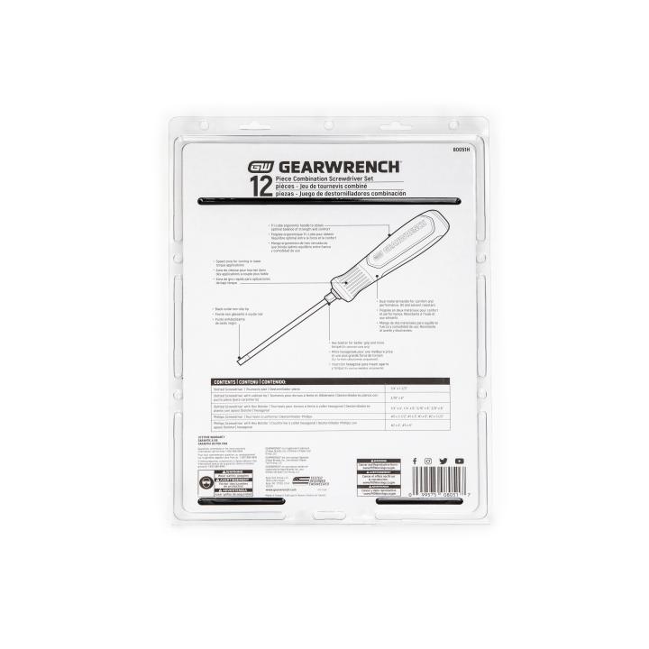 JEU DE TOURNEVIS COMBINÉS 12 PIÈCES GW 80051H