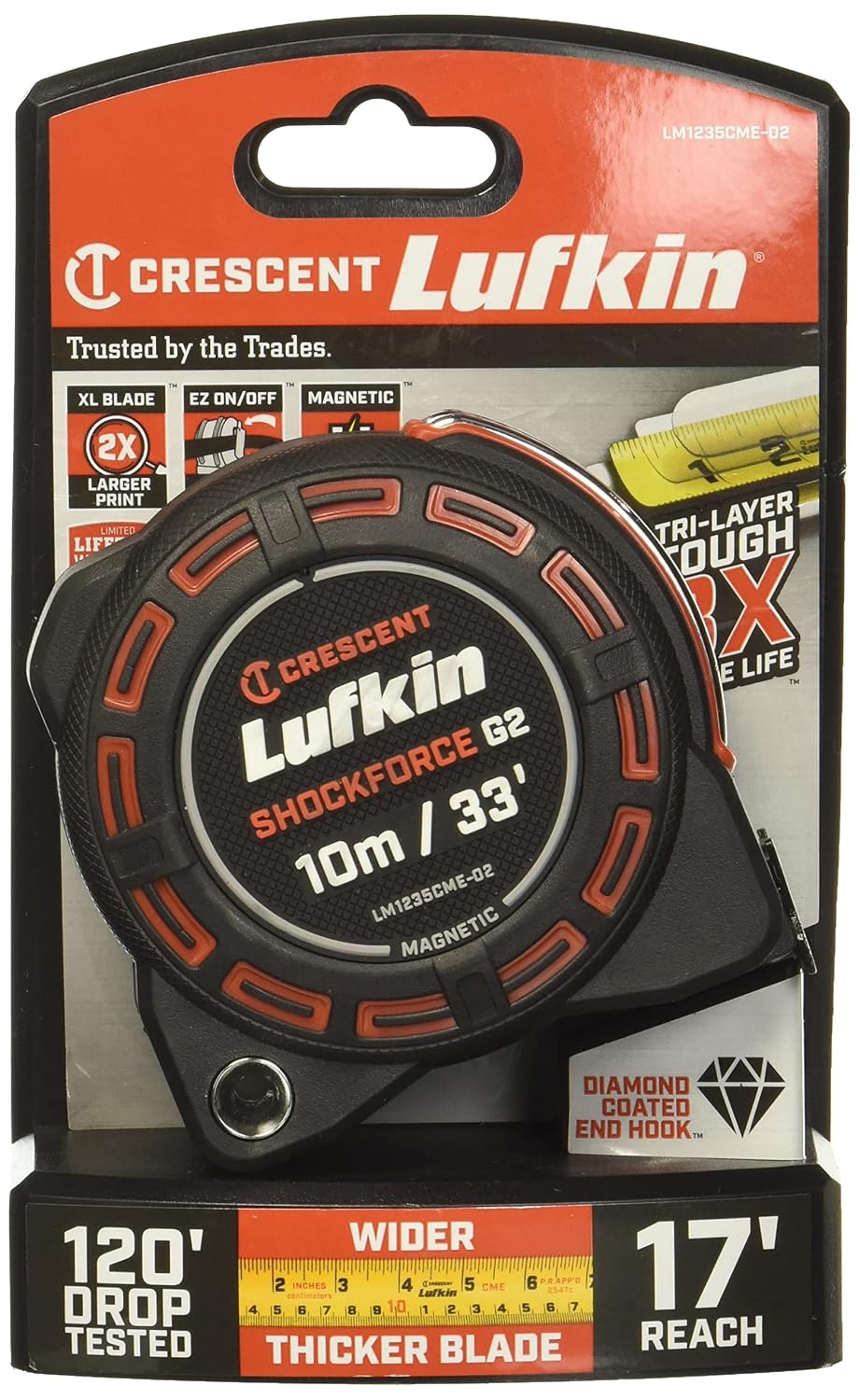 RUBAN À MESURER 10M/33' SHOCKFORCE G2 MAGNÉTIQUE LM1235CME-02