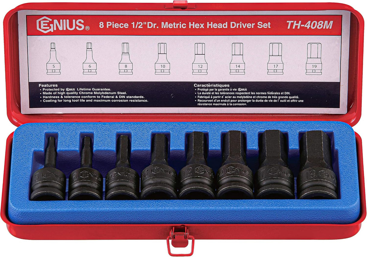 JEU DE DOUILLES HEXAGONALES 8 PIECES GENIUS TH-408M