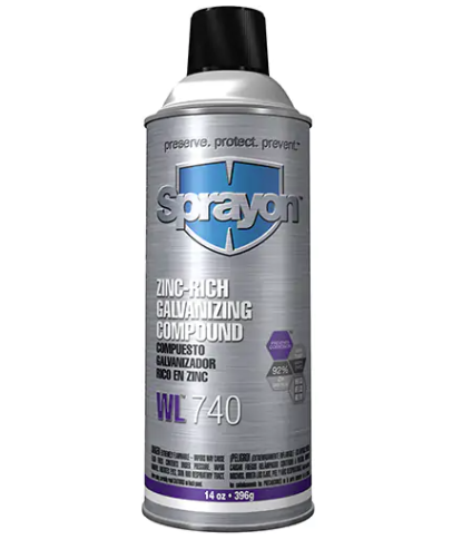 14oz Sprayon zinc-rich galvanizing compound aerosol spray for corrosion protection on metal surfaces