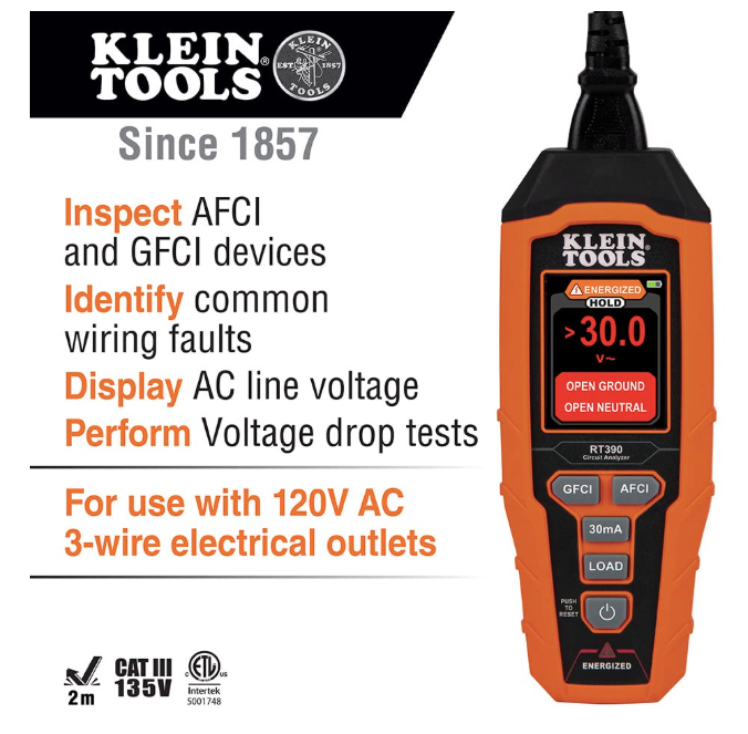 ANALYSEUR DE CIRCUITS KLEIN RT390