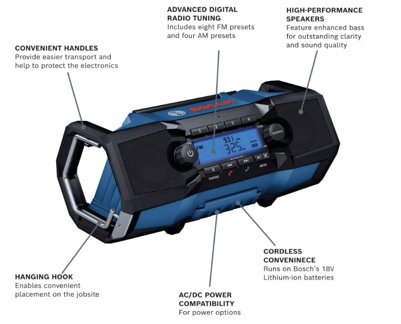 BOSCH BLUETOOTH SITE RADIO 18V GPB18V-2CN