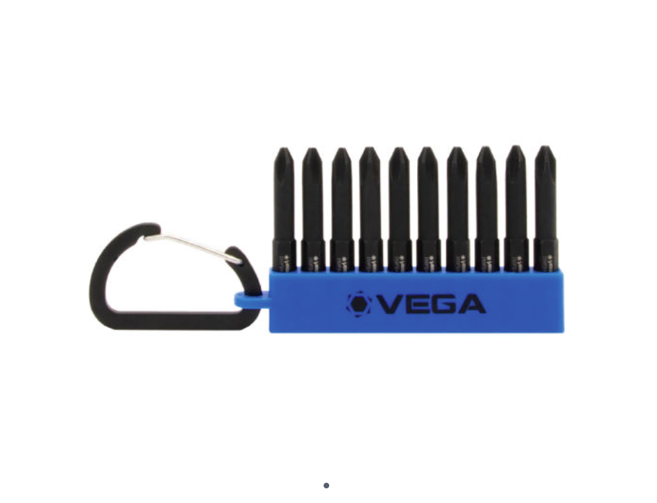 ENSEMBLE D'EMBOUTS PHILLIPS #2 TRÈS DURES AVEC MOUSQUETON 10 PIÈCES VEGA 150P2AXCS10
