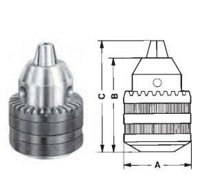 MANDRIN A CLÉ 5/8 X 1/2 - 20 PORTA AP16F12R