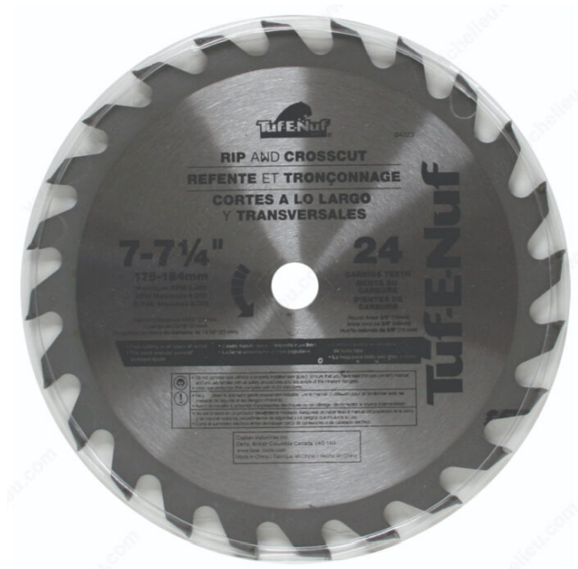 LAME DE SCIE 7-1/4 24 DENTS TUF-E-NUF 04323