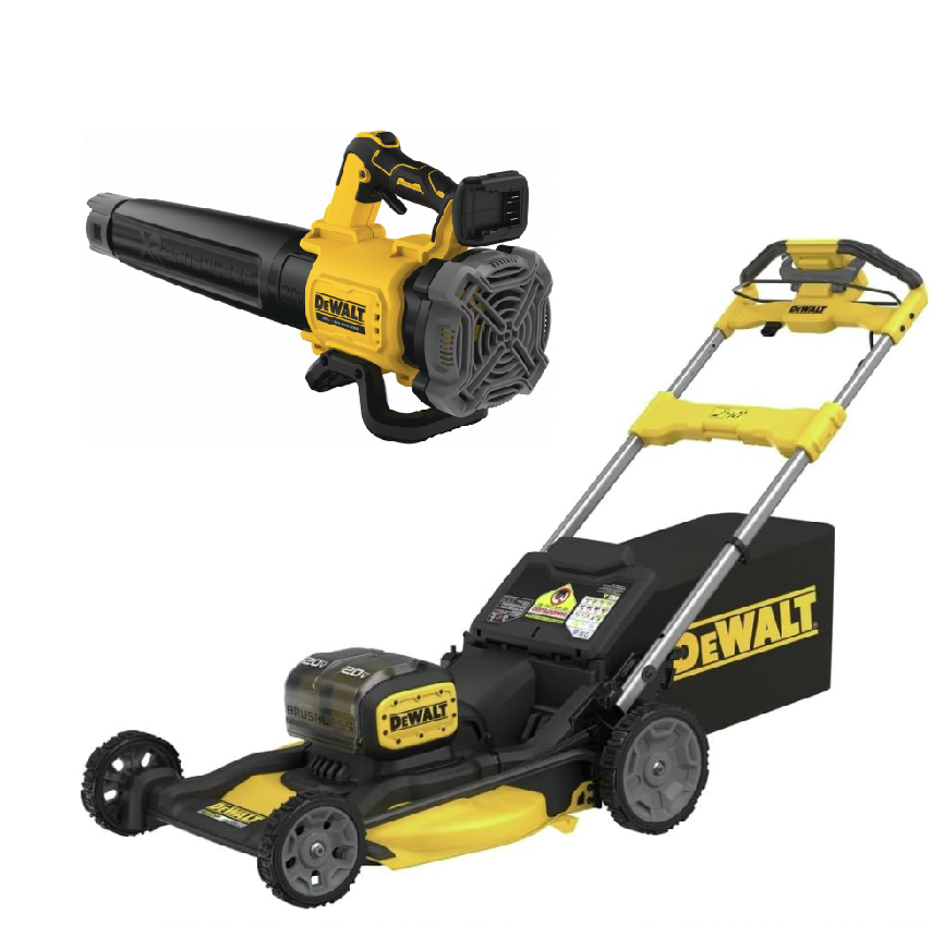 ENSEMBLE DE TONDEUSE ET SOUFLEUR DEWALT (2X20V. 10 AH.) DCMWSP256U2 & DCBL722B