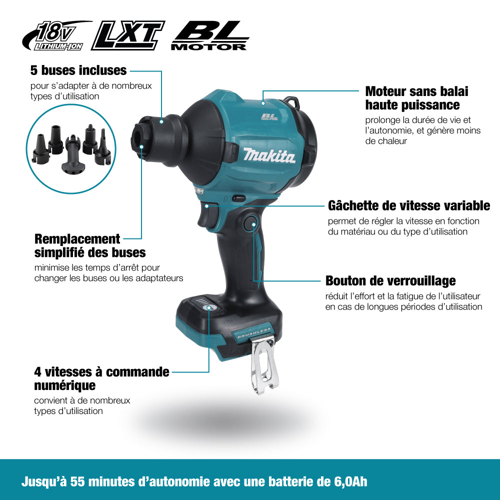 Souffleur de poussière sans balai 18V LXT (OUTIL) MAKITA DAS180Z