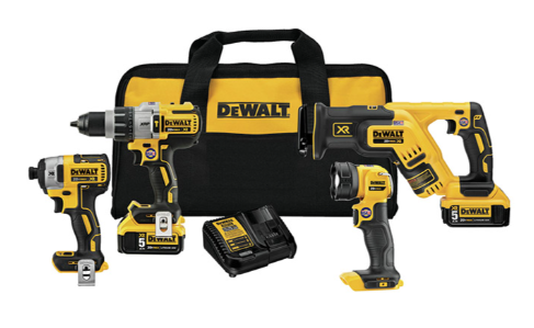 KIT 4 OUTILS DEWALT (2x20V/5AH+chargeur)