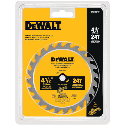 LAME DE SCIE 4-1/2 24 DENTS DEWALT DWA412TCT