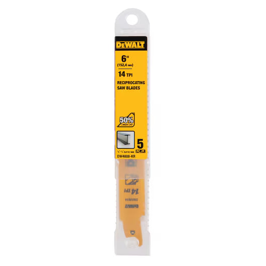 LAMES DE SCIE ALTERNATIVE 6'' 14TPI METAL (5 PACK) DW4808