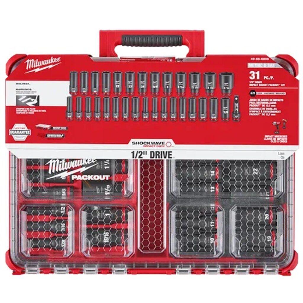 JEU DE DOUILLES IMPACT 1/2 DRIVE 31 PIÈCES Milwaukee 49-66-6806