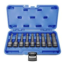 JEU DE DOUILLES IMPACT HEX TETE SPHERIQUES 9PCS SAE